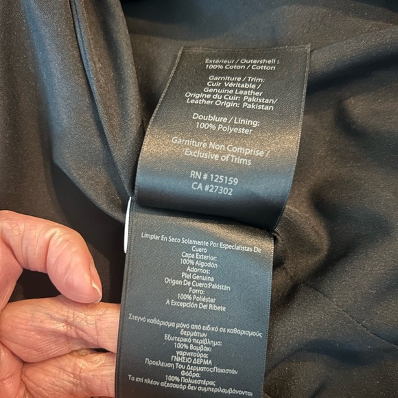 Mackage Leather Trim Zip Trench Coat - Size L - Picture 6 of 7